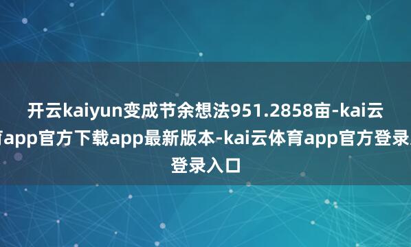 开云kaiyun变成节余想法951.2858亩-kai云体育app官方下载app最新版本-kai云体育app官方登录入口