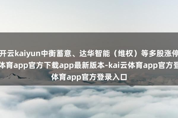 开云kaiyun中衡蓄意、达华智能（维权）等多股涨停-kai云体育app官方下载app最新版本-kai云体育app官方登录入口