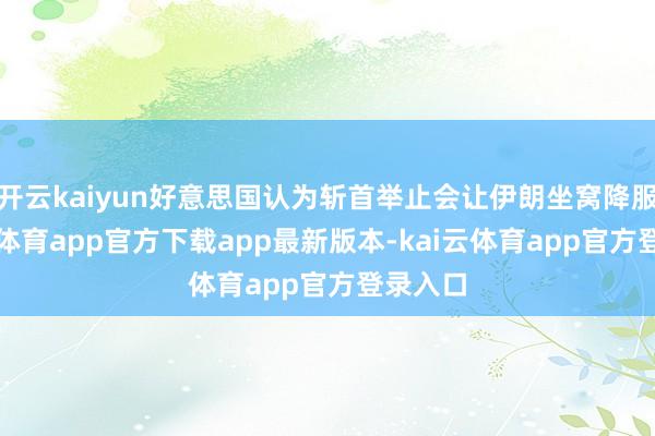 开云kaiyun好意思国认为斩首举止会让伊朗坐窝降服-kai云体育app官方下载app最新版本-kai云体育app官方登录入口